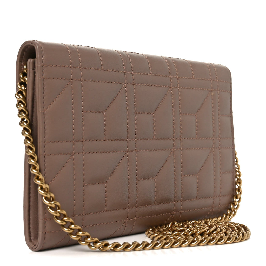 Calfskin Matelasse Mini Pearly GG Marmont Chain Wallet Porcelain Rose