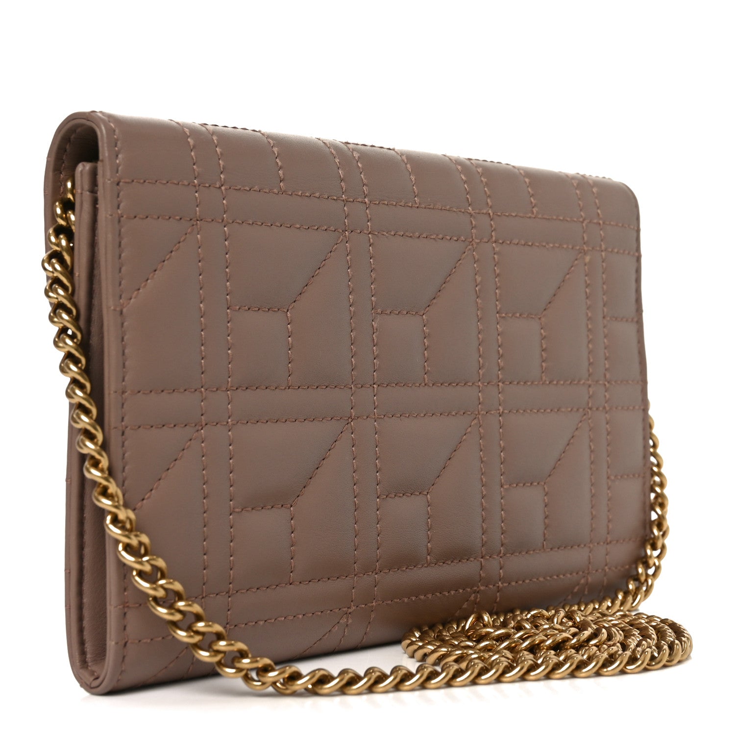 Calfskin Matelasse Mini Pearly GG Marmont Chain Wallet Porcelain Rose