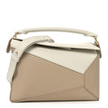 Classic Calfskin Small Puzzle Edge Bag Soft White Paper Craft