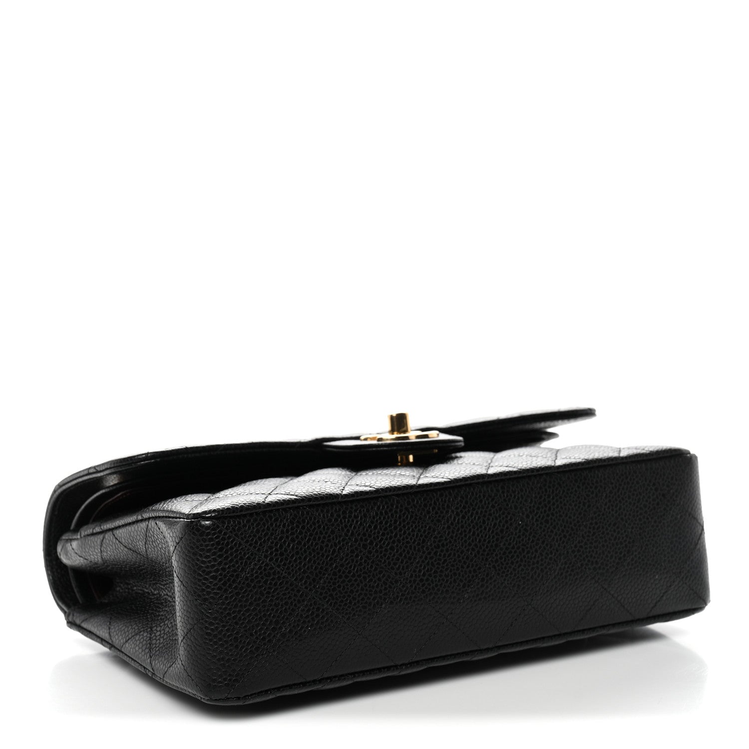 Caviar Quilted Small Double Flap Black
