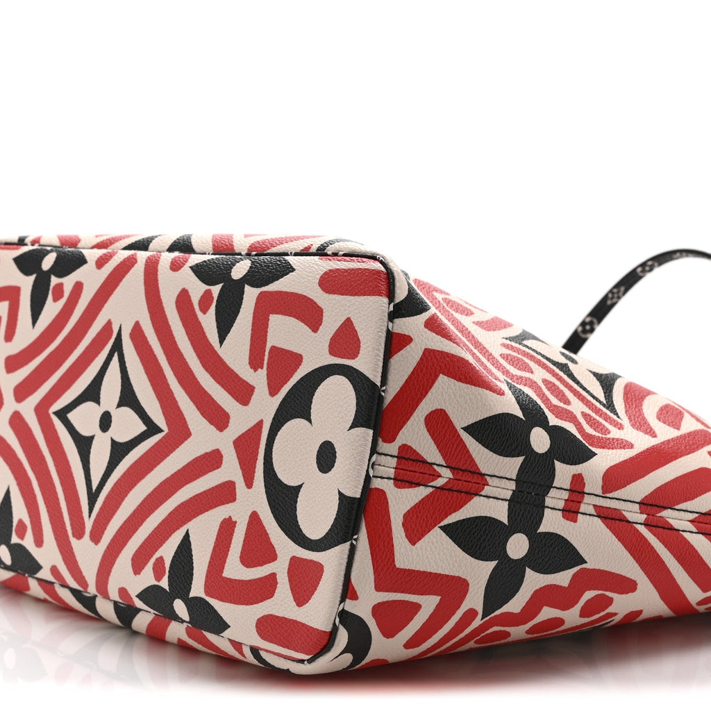 Monogram Giant Crafty Neverfull MM Creme Rouge Black