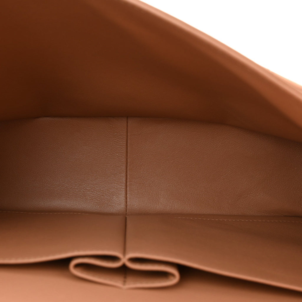 Patent Quilted Jumbo Double Flap Light Brown