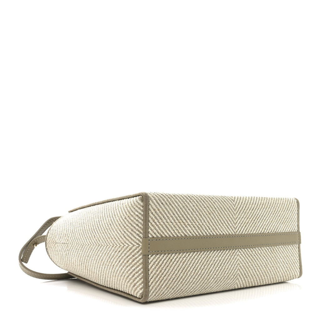 Jacquard Canvas Small Font Tote Ecru