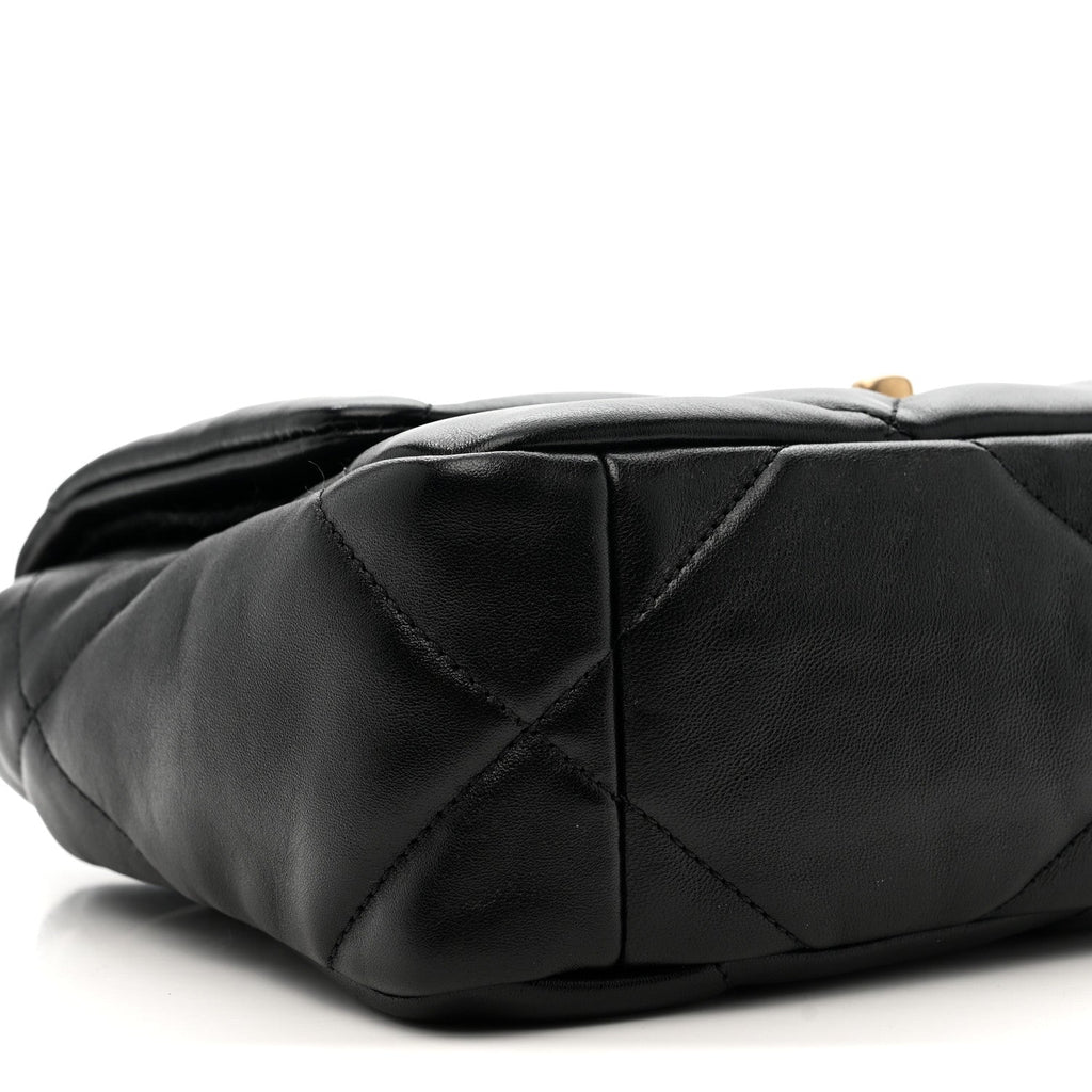 Lambskin Quilted Medium Chanel 19 Flap Black