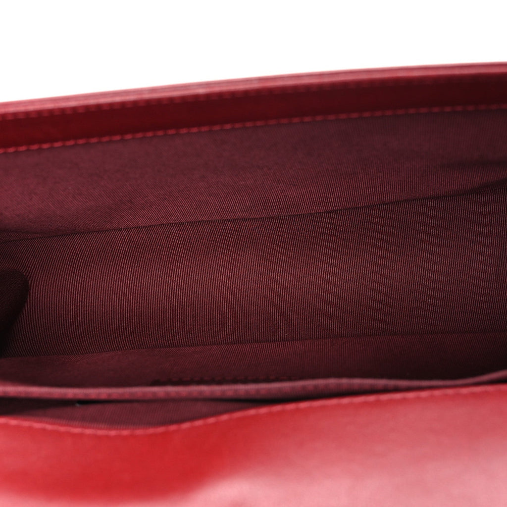 Lambskin Quilted Medium Boy Flap Red