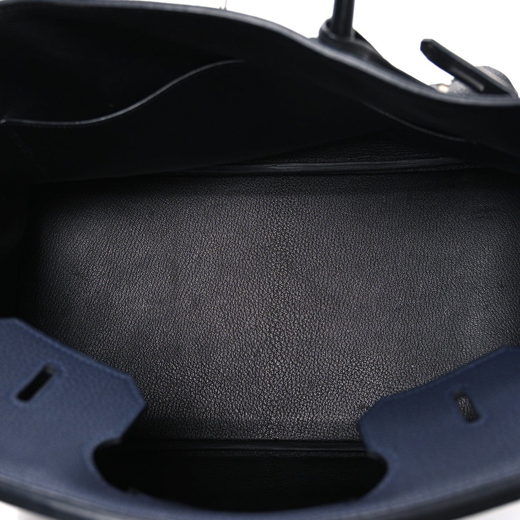 Togo Bi-Color Horseshoe Birkin 35 Bleu Nuit Black