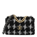 Tweed Quilted Large Chanel 19 Flap Black White
