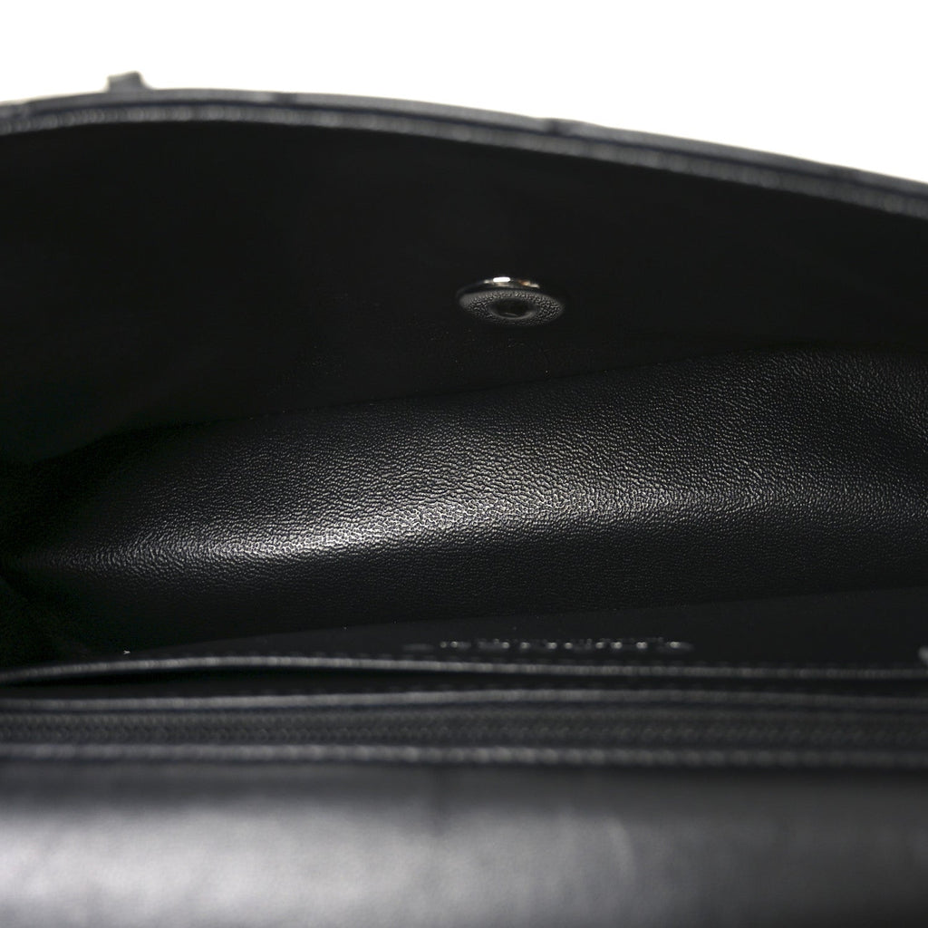 Lambskin Quilted Mini Rectangular Flap Black