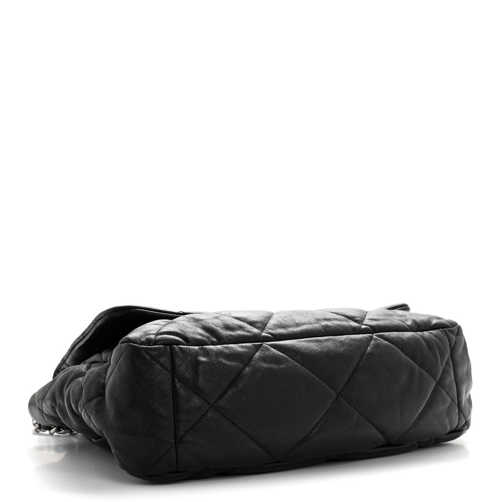 Goatskin Quilted Maxi Chanel 19 Flap Black