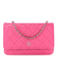 Caviar Quilted Wallet on Chain WOC Pink