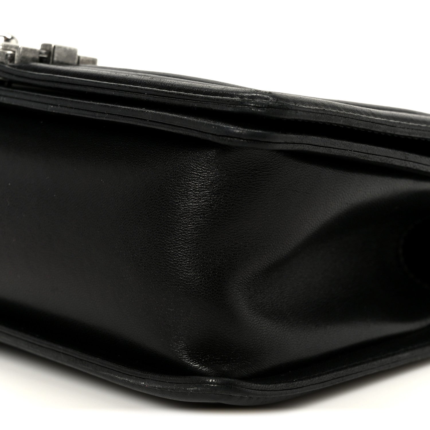 Lambskin Quilted Medium Boy Flap Black