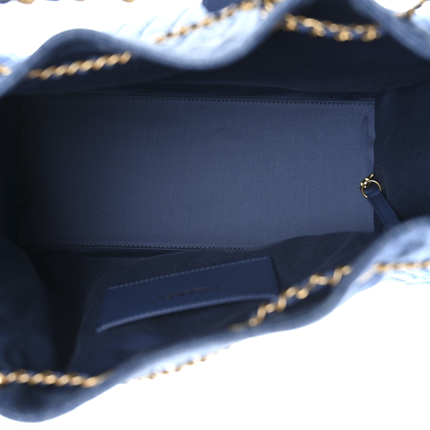 Washed Denim Quilted Medium Chanel 25 Handbag Blue