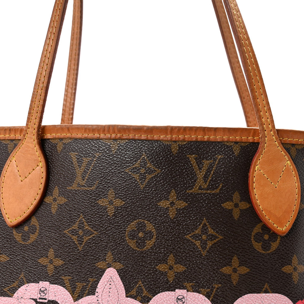 Monogram Bay Neverfull MM Rose Ballerine Poppy