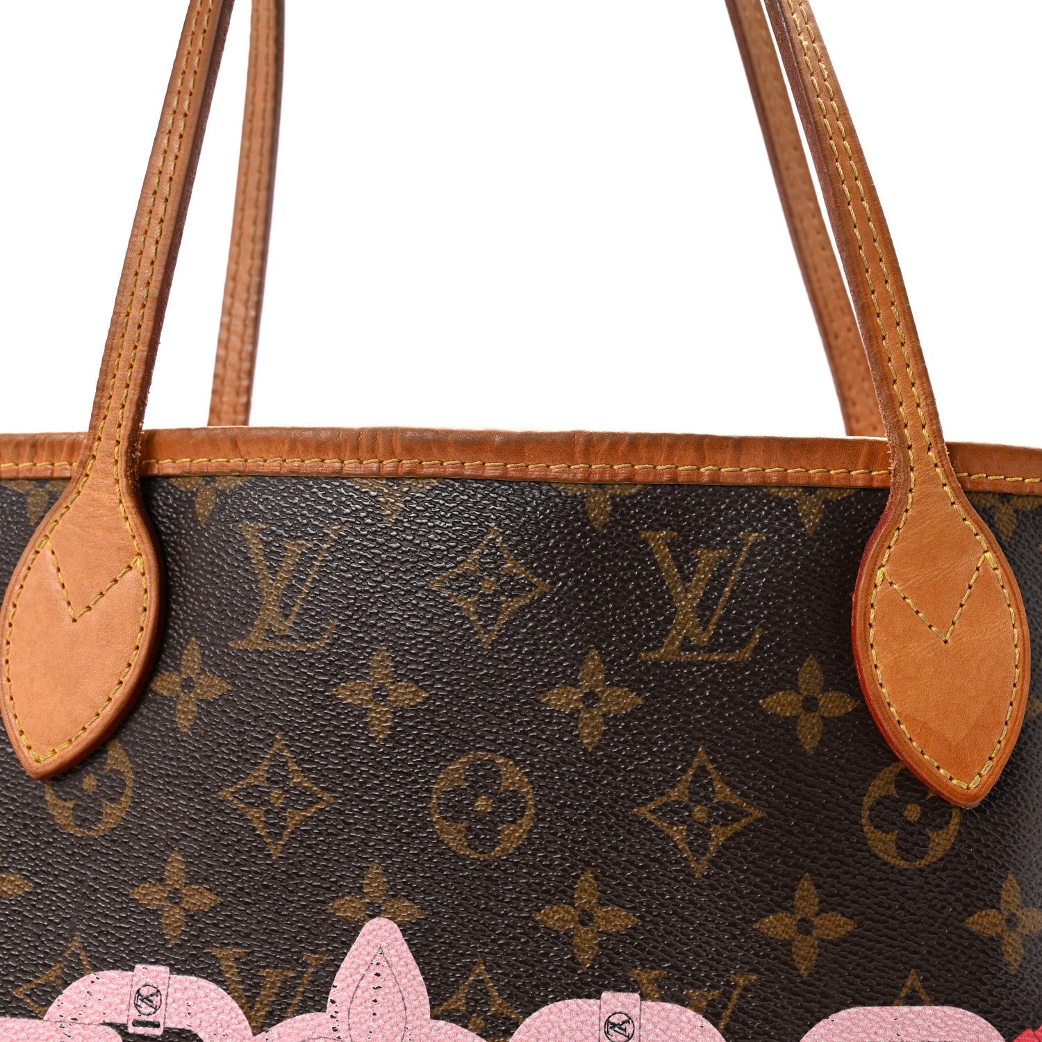 Monogram Bay Neverfull MM Rose Ballerine Poppy