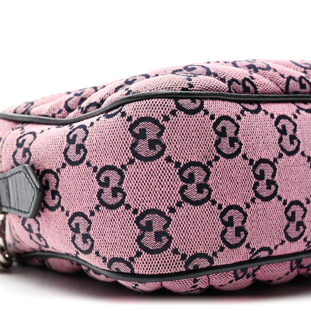 Monogram Multicolor Matelasse Diagonal Small GG Marmont Chain Shoulder Bag Pink Blue