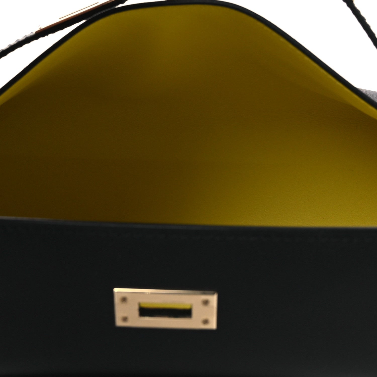 Swift Horseshoe Kelly Pochette Clutch Black Lime