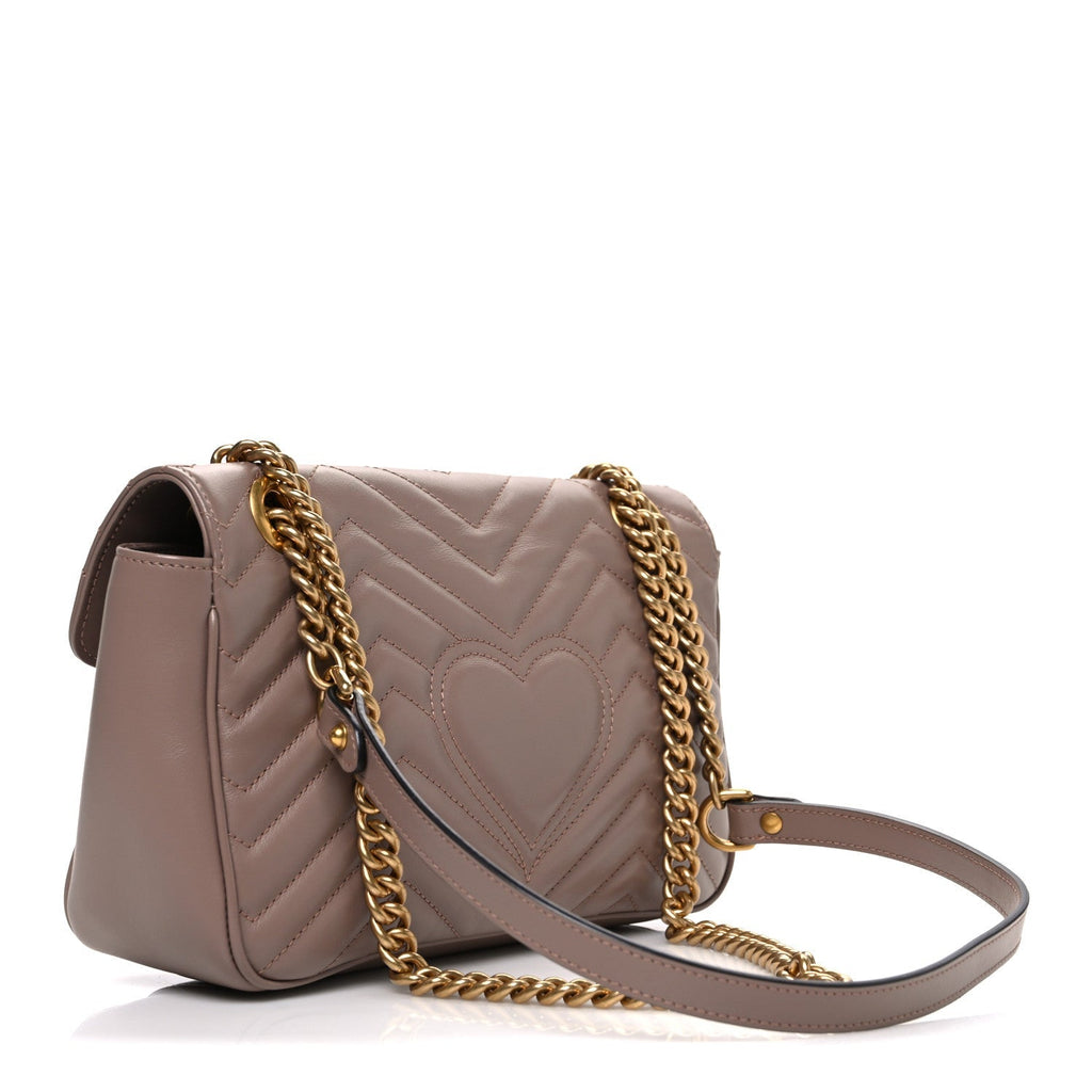 Calfskin Matelasse Small GG Marmont Shoulder Bag Porcelain Rose