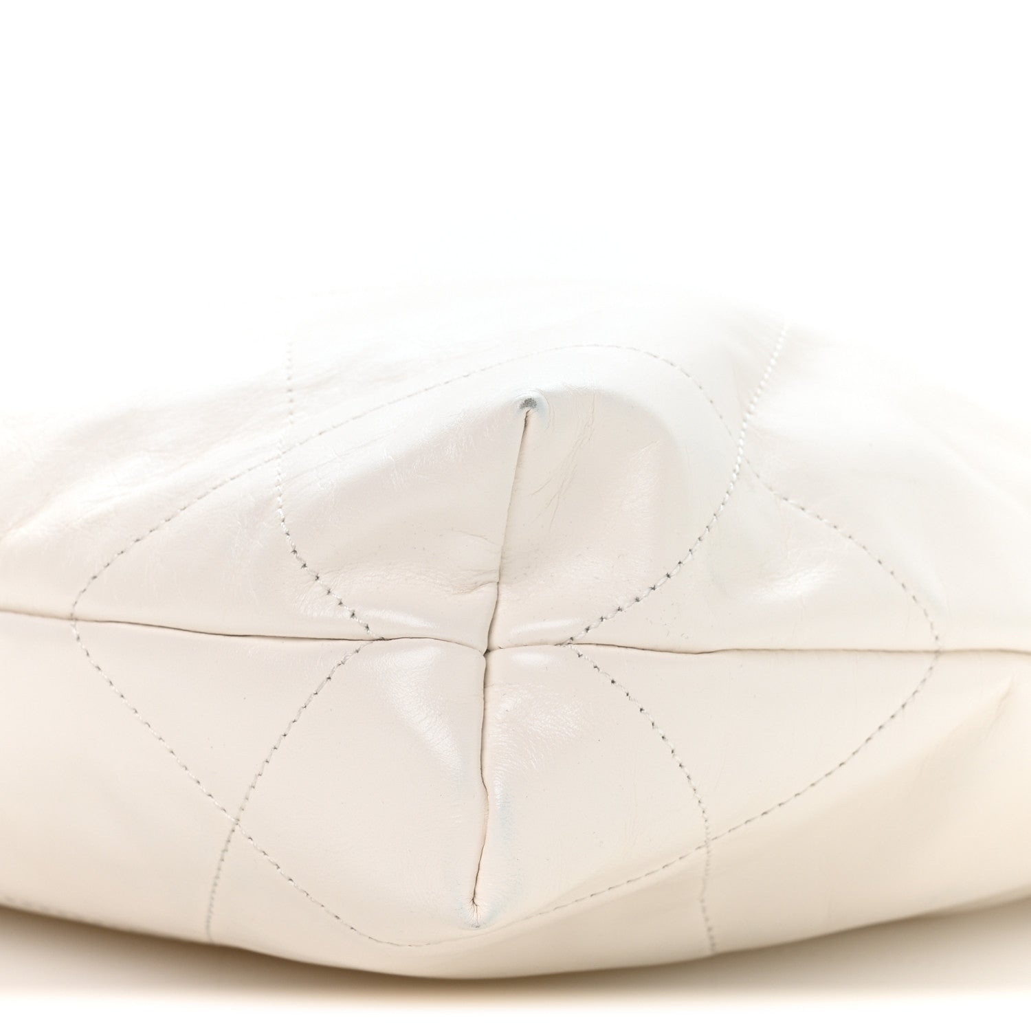 Shiny Calfskin Quilted Small Chanel 22 White