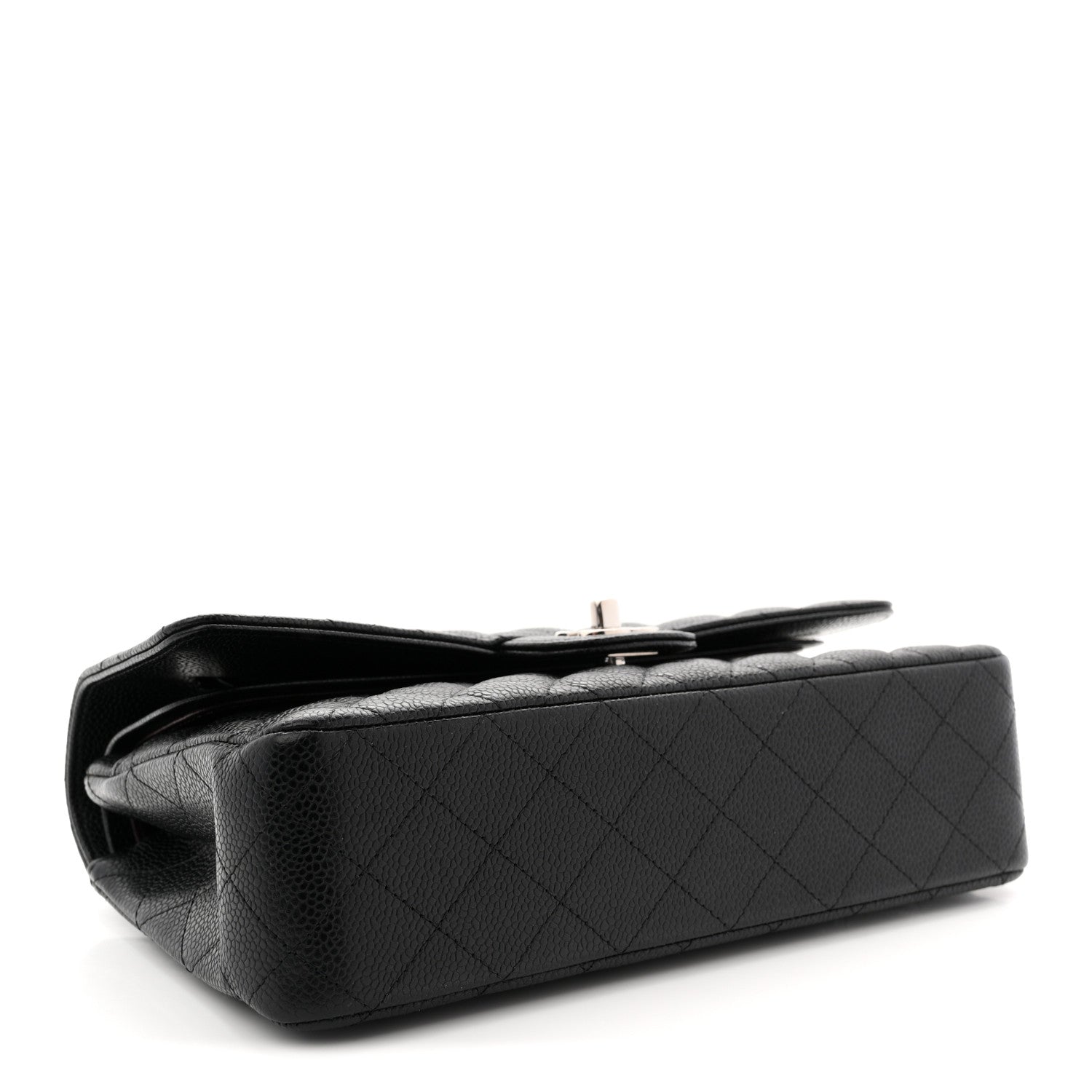 Caviar Quilted Medium Double Flap Black