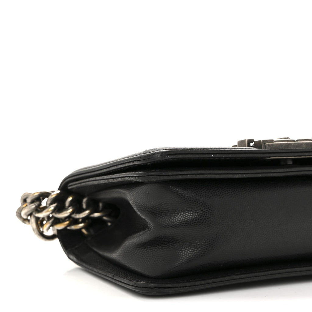 Caviar Quilted Small Boy Flap Black