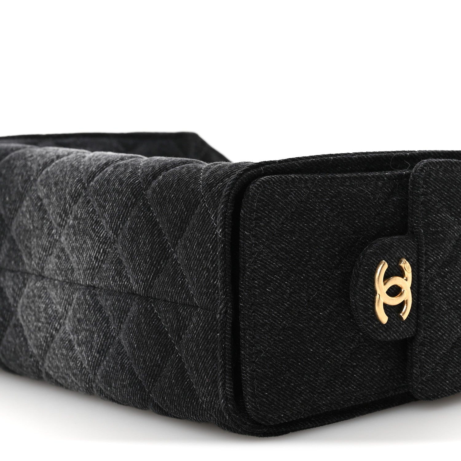 Washed Denim Quilted Mini Chanel 25 Handbag Black