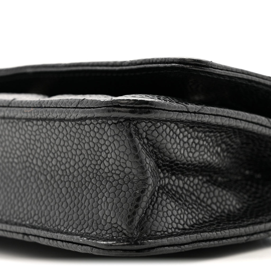 Caviar Quilted Wallet on Chain WOC Black