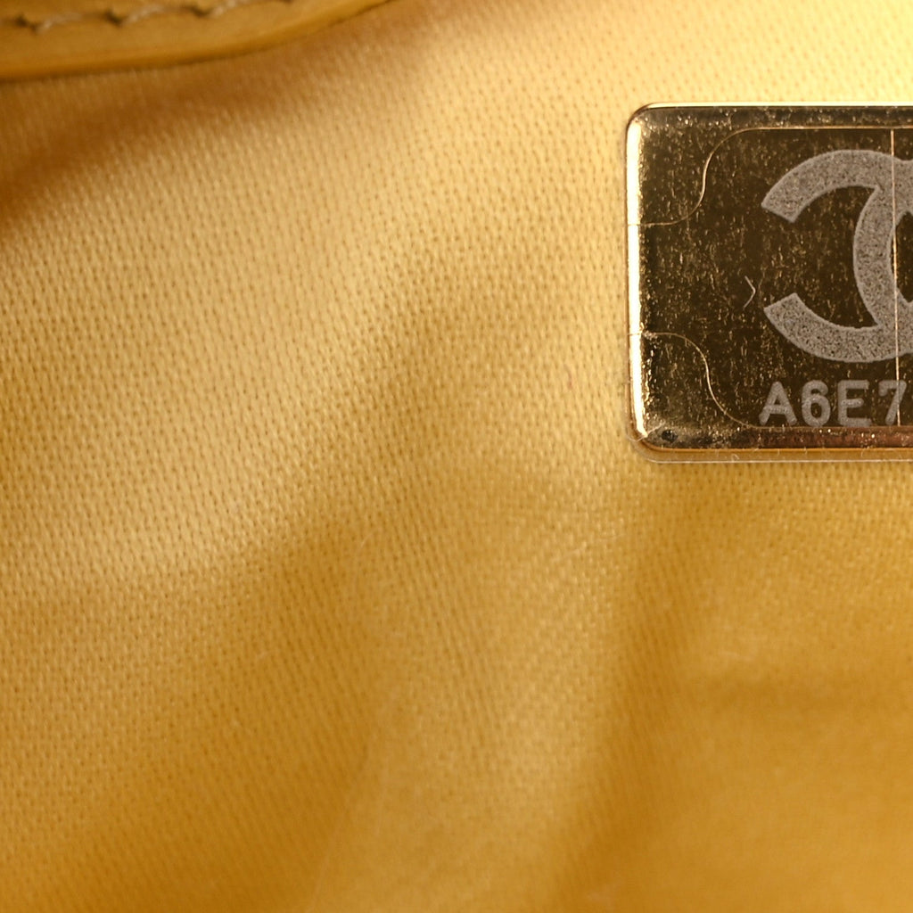 Suede Quilted Mini Chanel 25 Handbag Yellow