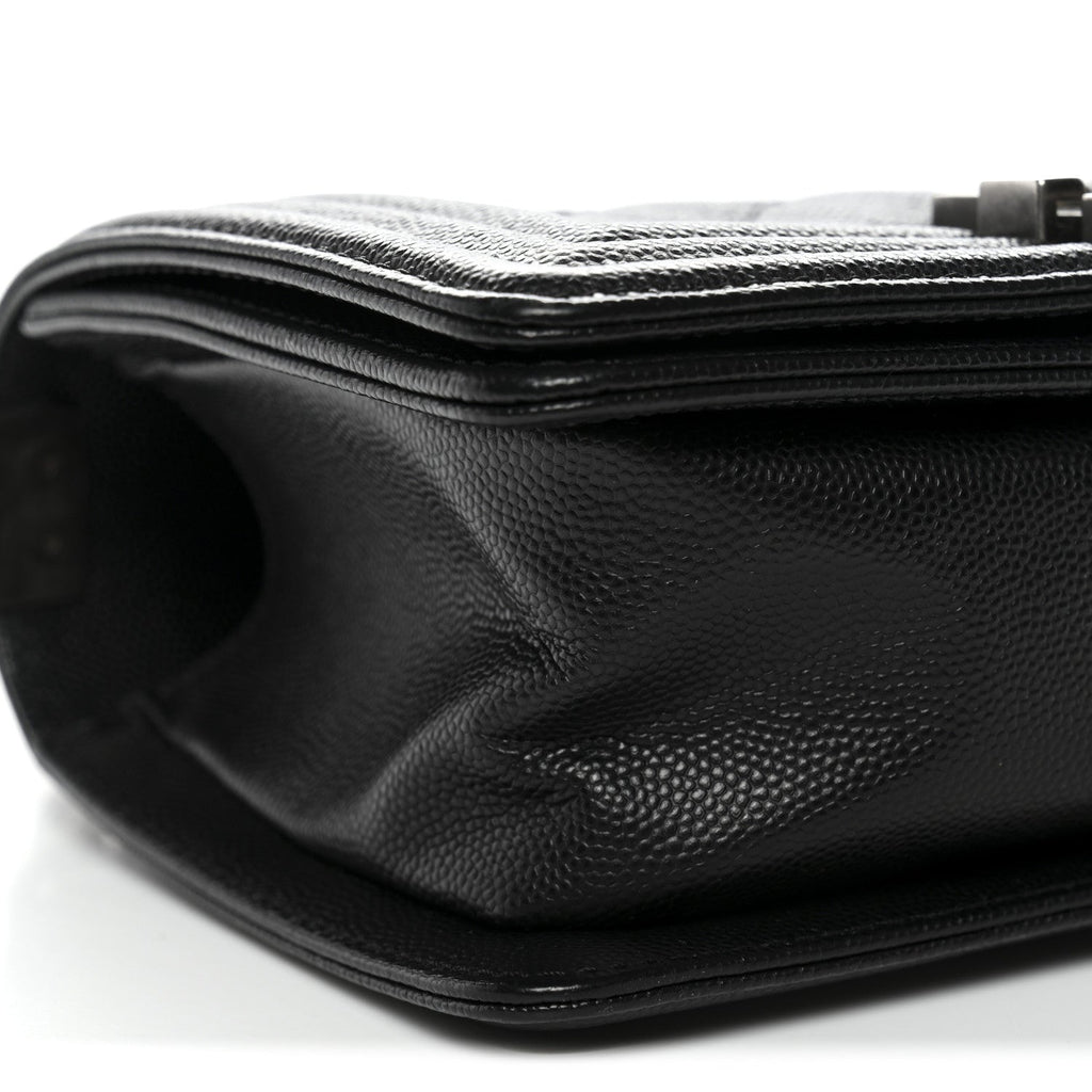 Caviar Quilted Small Boy Flap Black