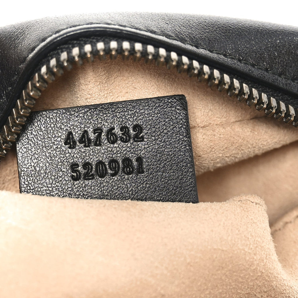 Calfskin Matelasse Small GG Marmont Chain Shoulder Bag Black