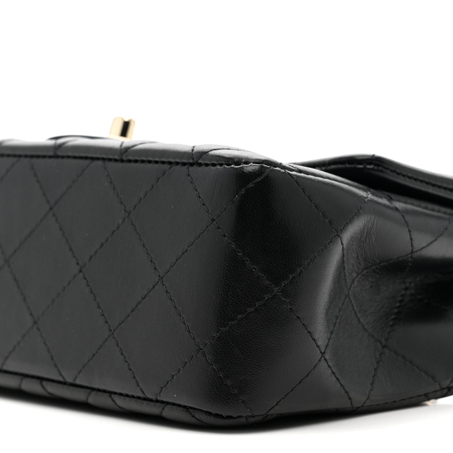 Lambskin Quilted Mini Rectangular Flap Black