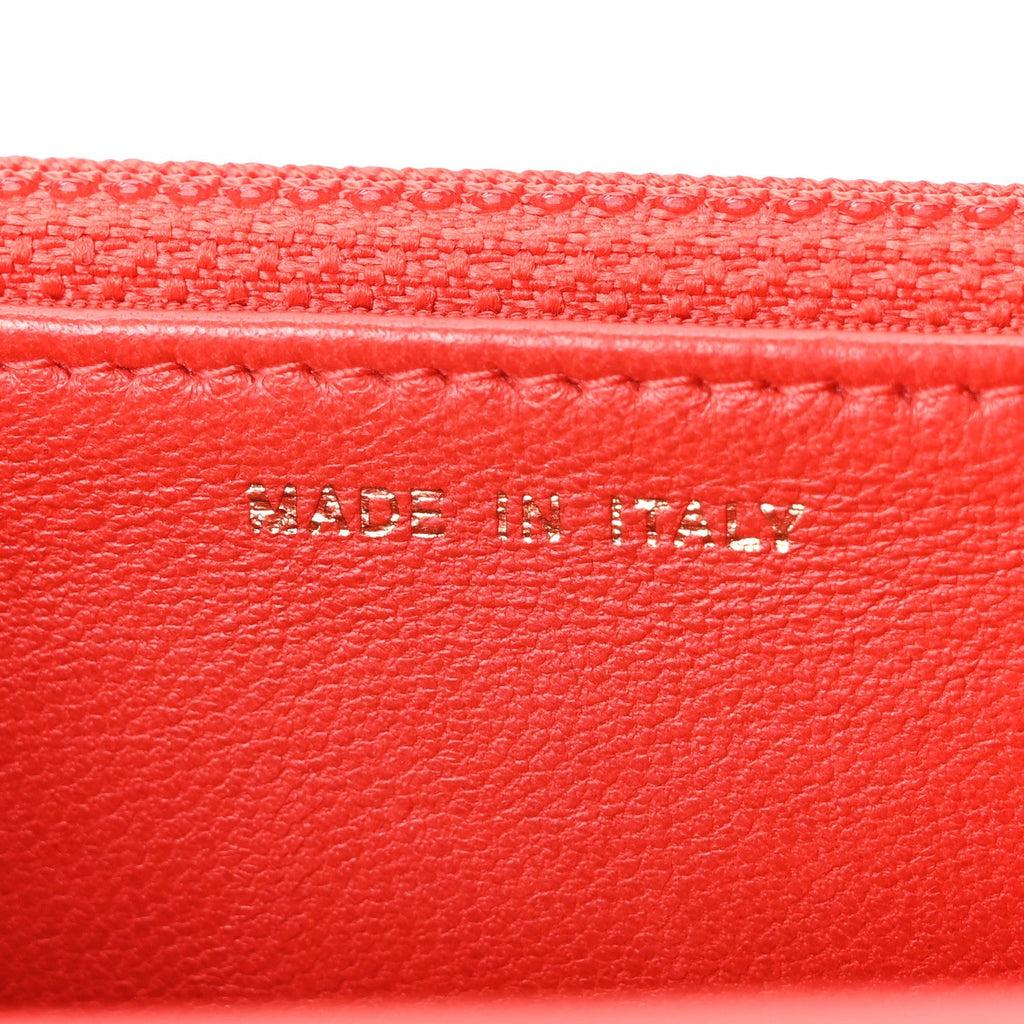 Lambskin Quilted Wallet On Chain WOC Red