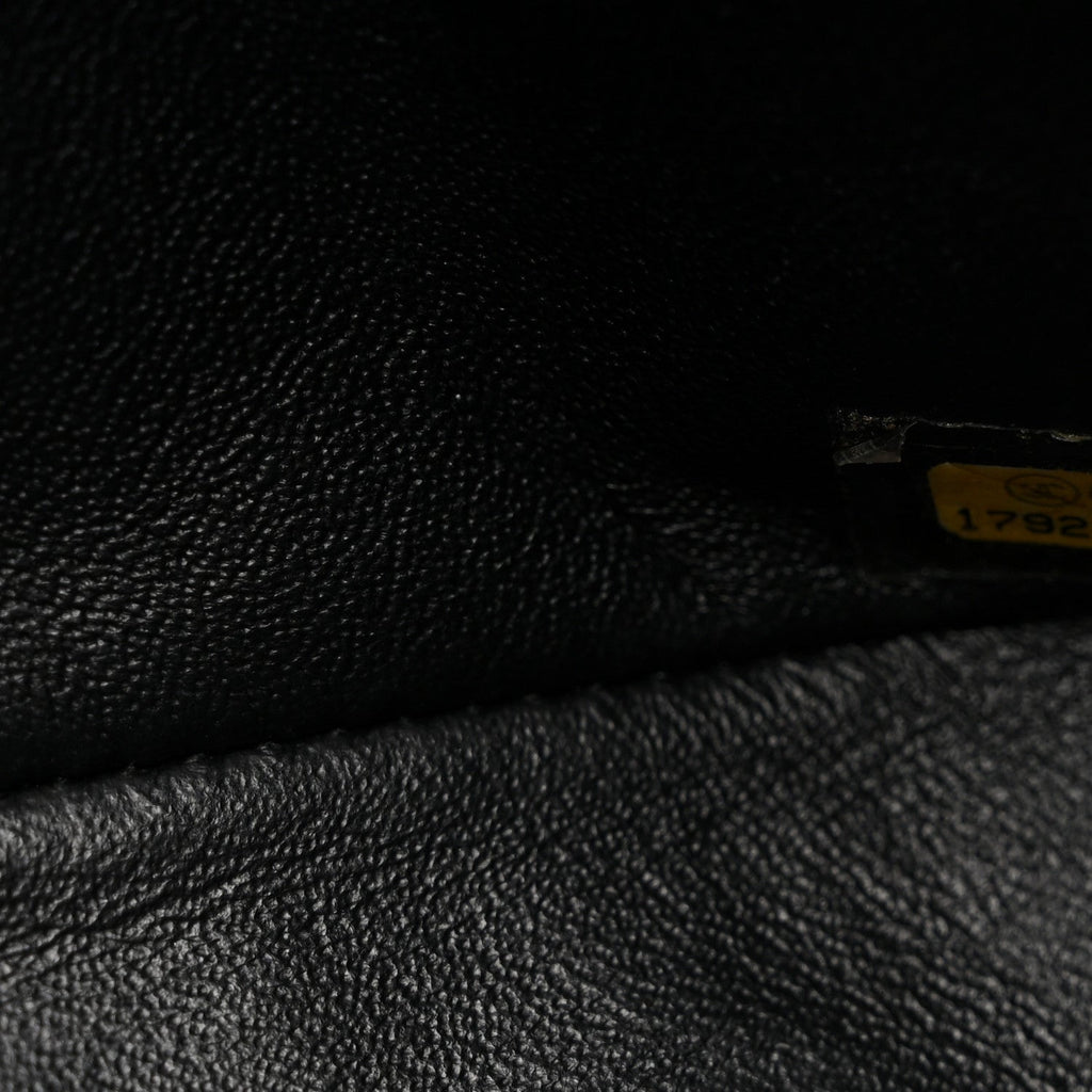Patent Calfskin Quilted Mini Rectangular Flap Black