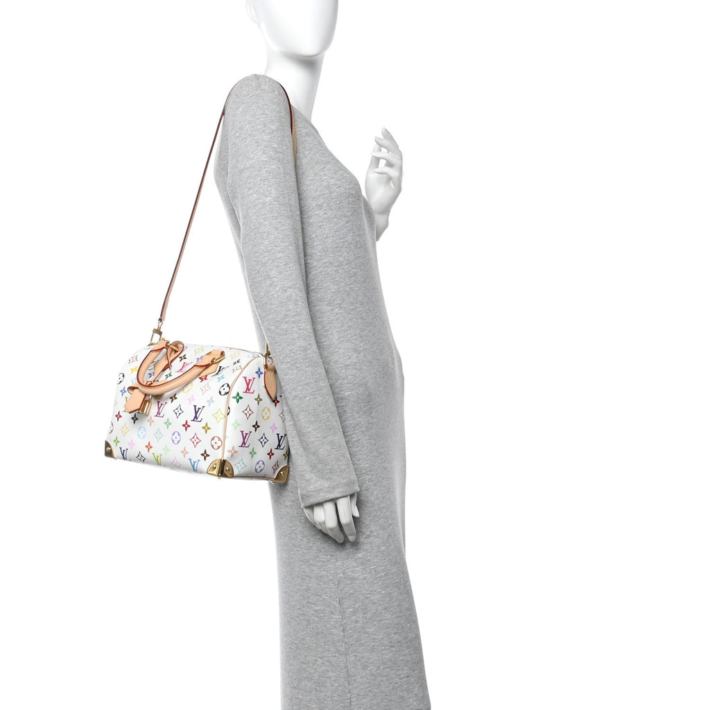 LV X TM Monogram Multicolor Speedy Bandouliere 25 White