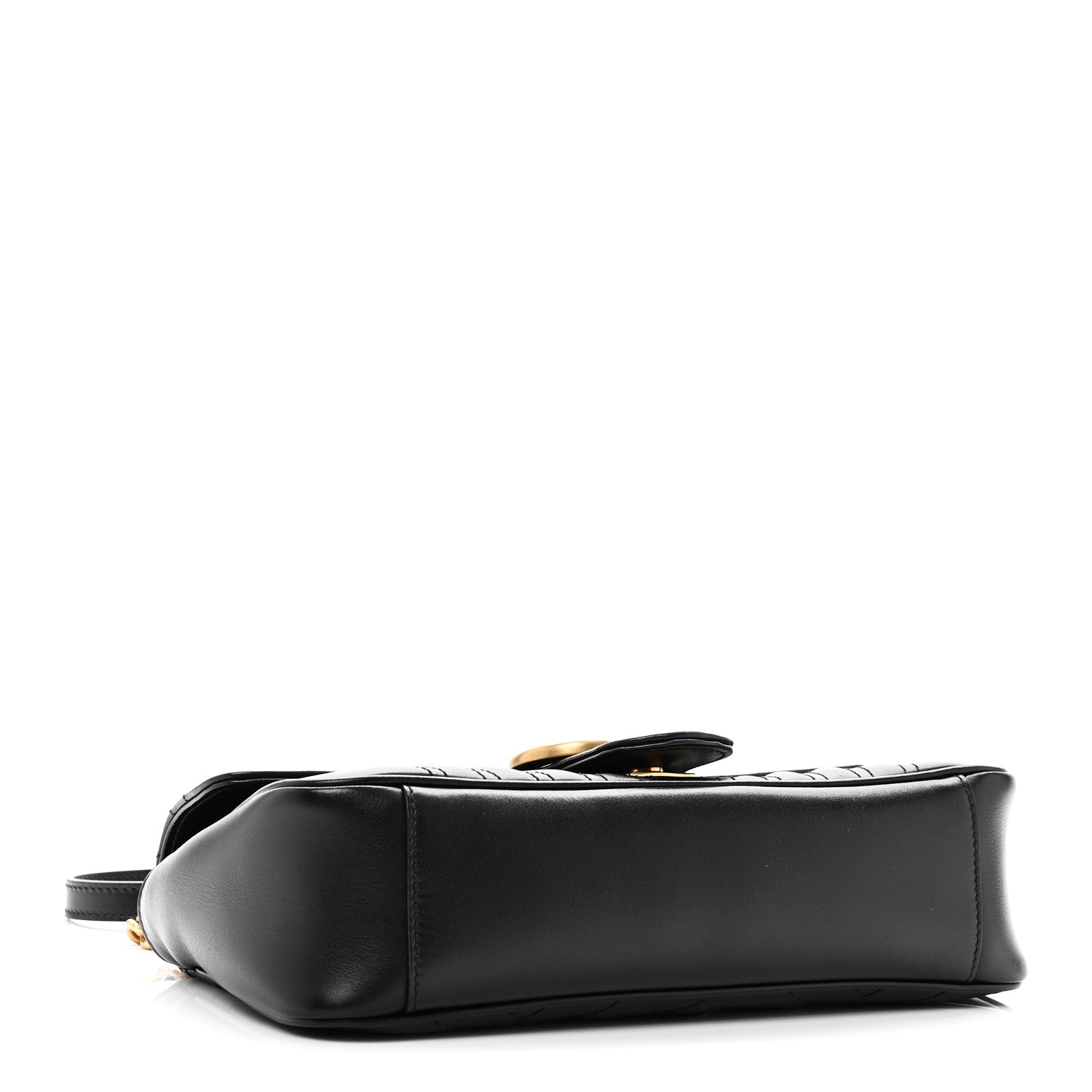 Calfskin Matelasse Small GG Marmont Shoulder Bag Black