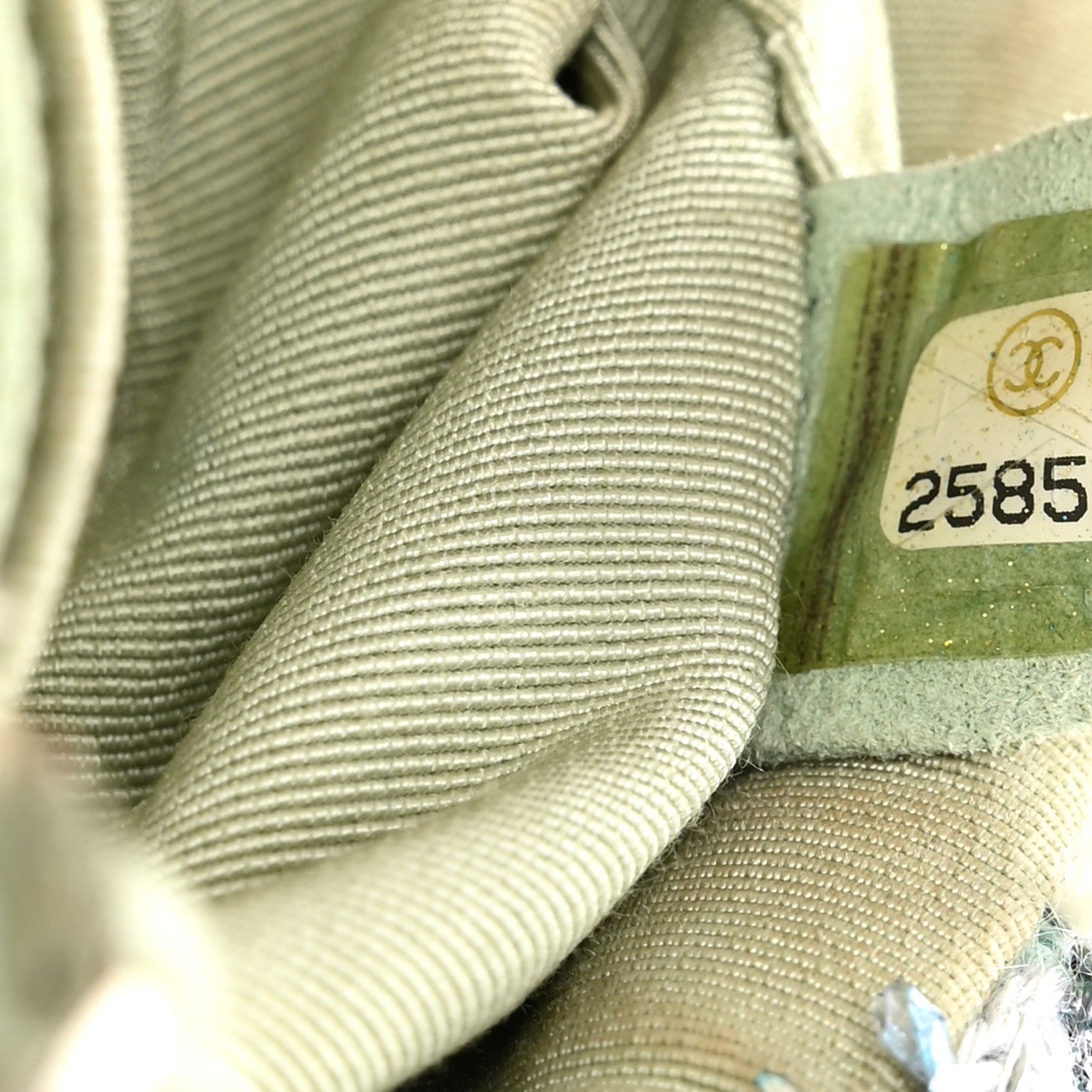 Tweed Quilted Mini Rectangular Flap Light Green Silver White
