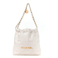 Shiny Calfskin Quilted Small Chanel 22 White