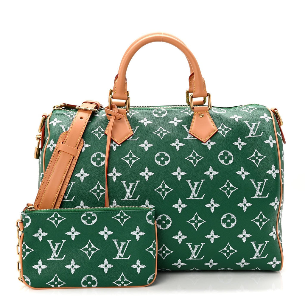 Calfskin Monogram Speedy P9 Bandouliere 40 Green