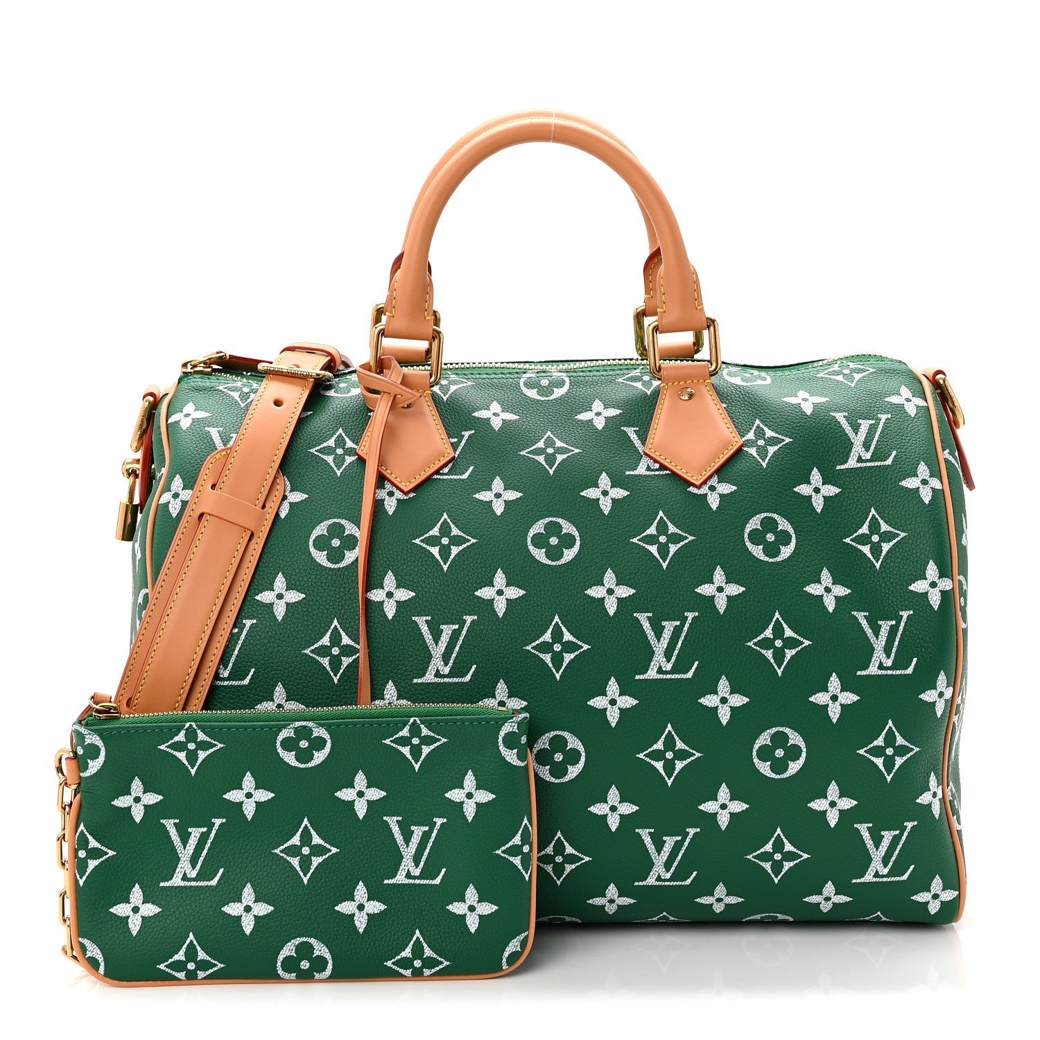 Calfskin Monogram Speedy P9 Bandouliere 40 Green
