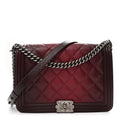 Goatskin Ombre Faded Quilted New Medium Boy Flap Burgundy