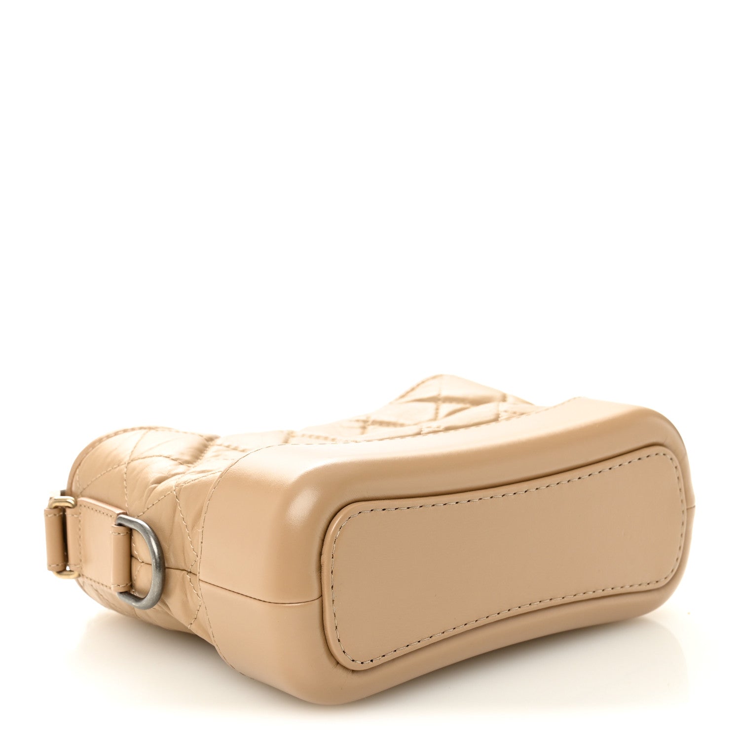 Aged Calfskin Quilted Small Gabrielle Hobo Beige