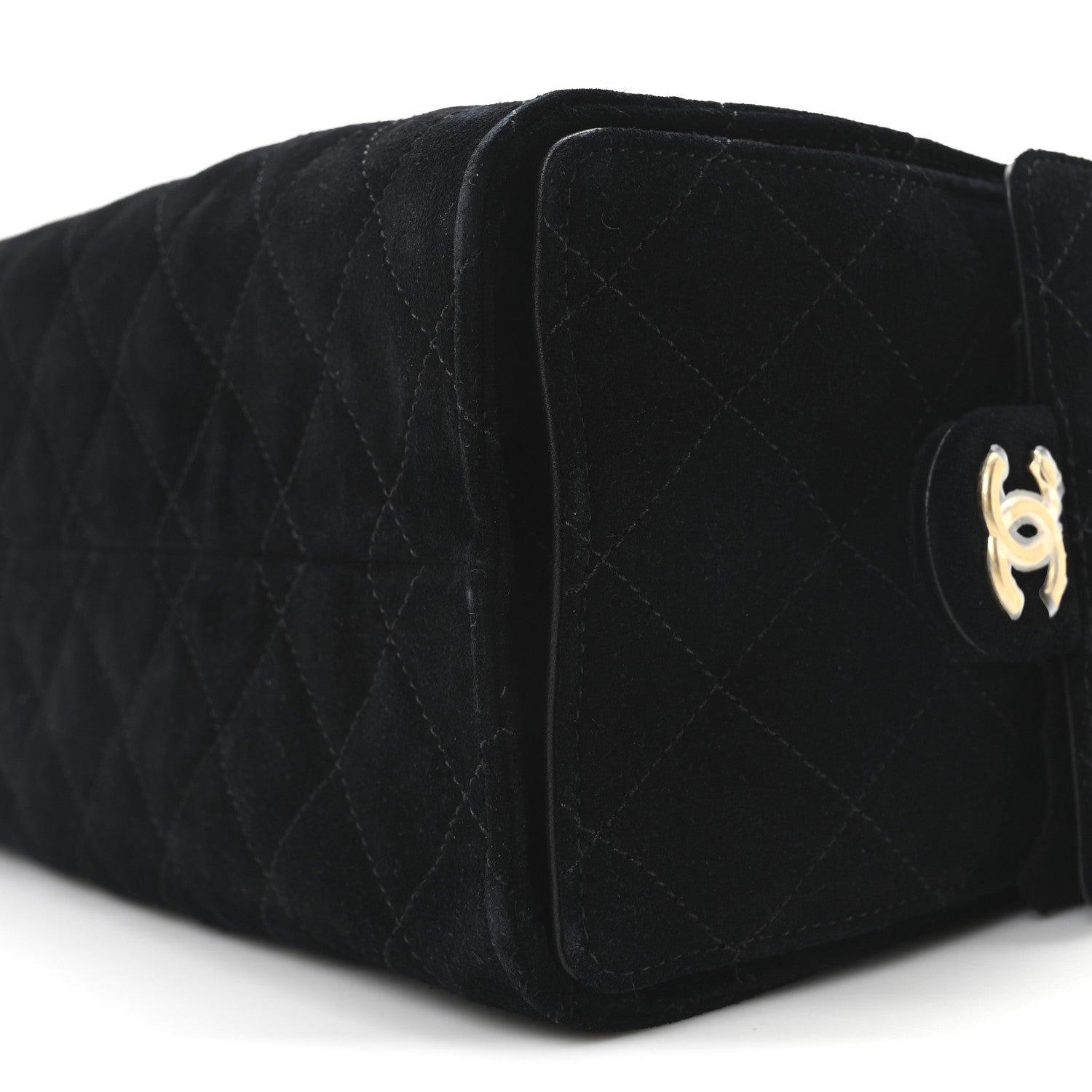 Suede Quilted Small Chanel 25 Handbag Black