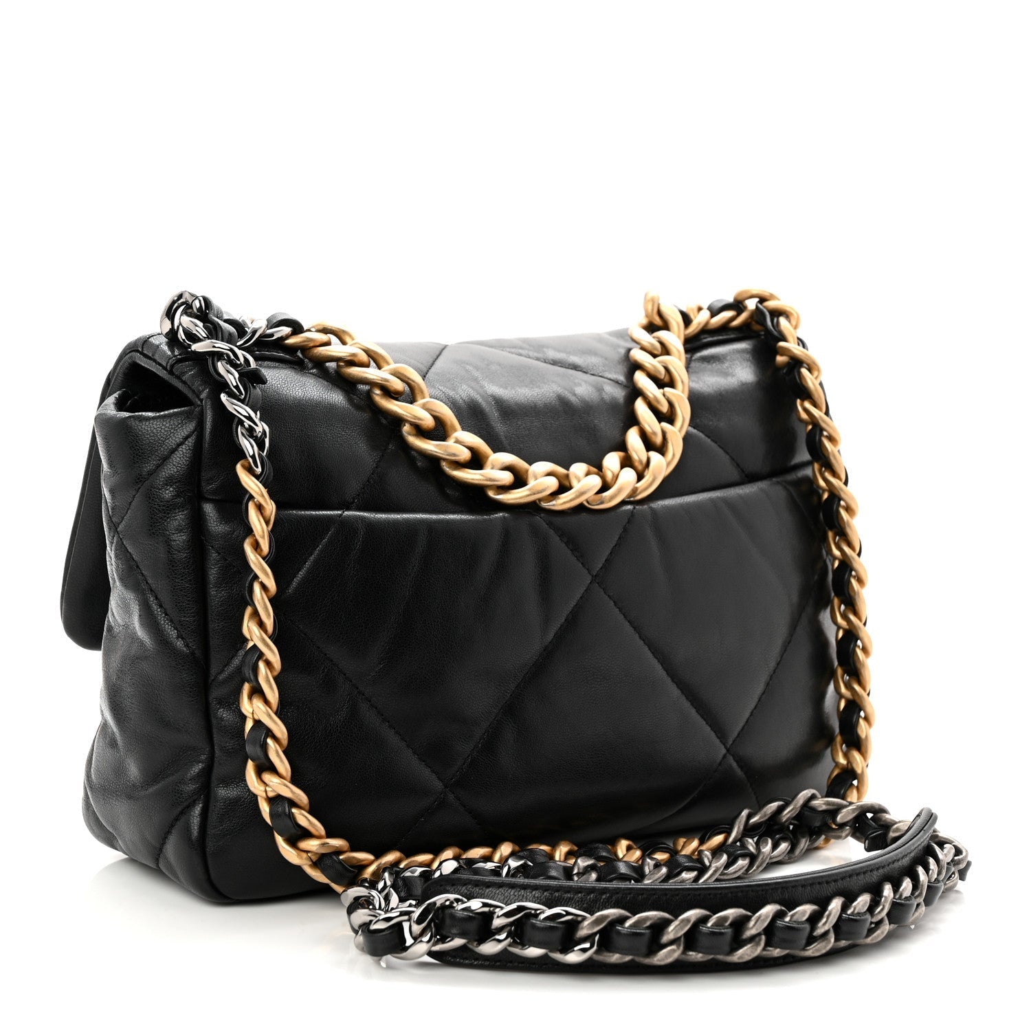 Goatskin Quilted Medium Chanel 19 Flap Black