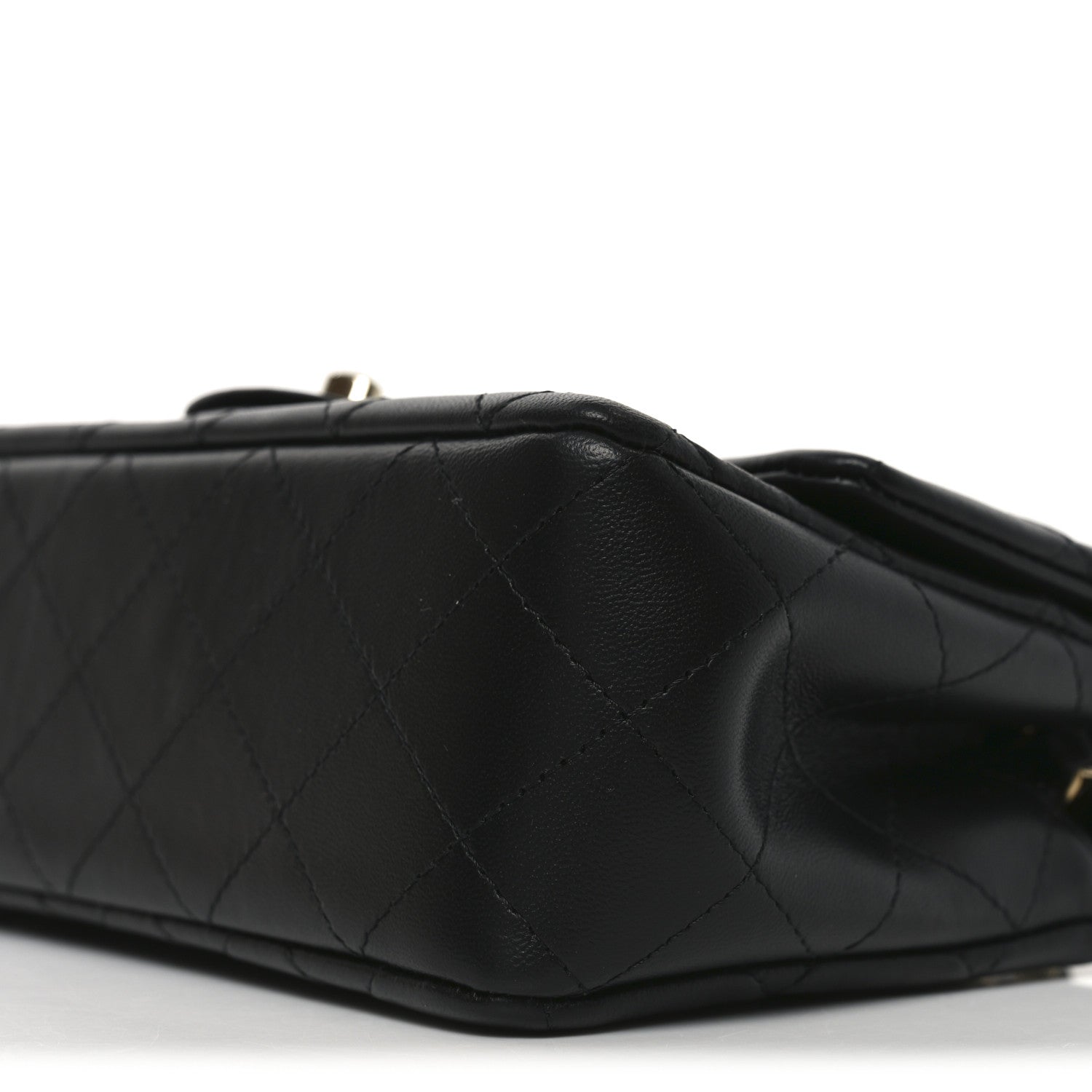 Lambskin Quilted Mini Rectangular Flap Black