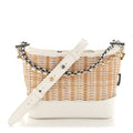 Rattan Calfskin Small Gabrielle Hobo Beige Ivory