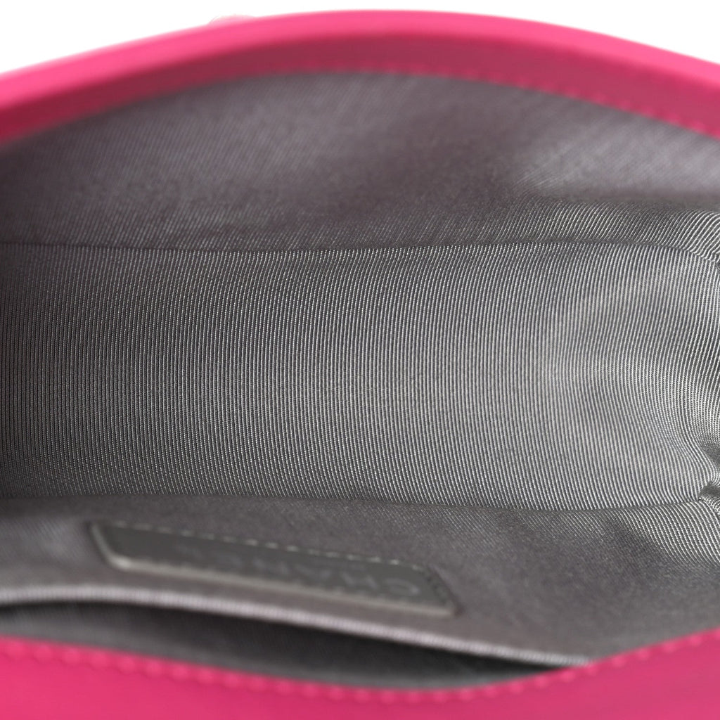 Velvet Quilted Small Boy Flap Fuchsia