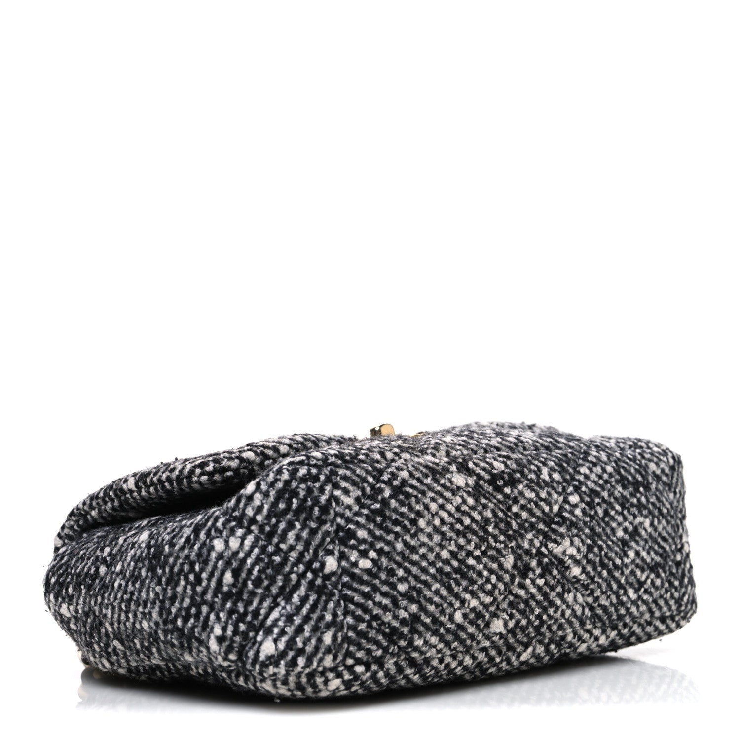 Tweed Quilted Medium Chanel 19 Flap Grey
