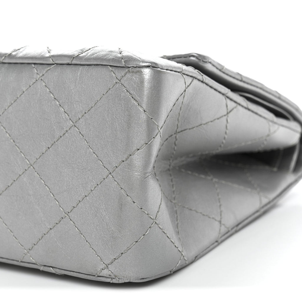 Metallic Aged Calfskin Quilted 2.55 Reissue 226 Flap Silver