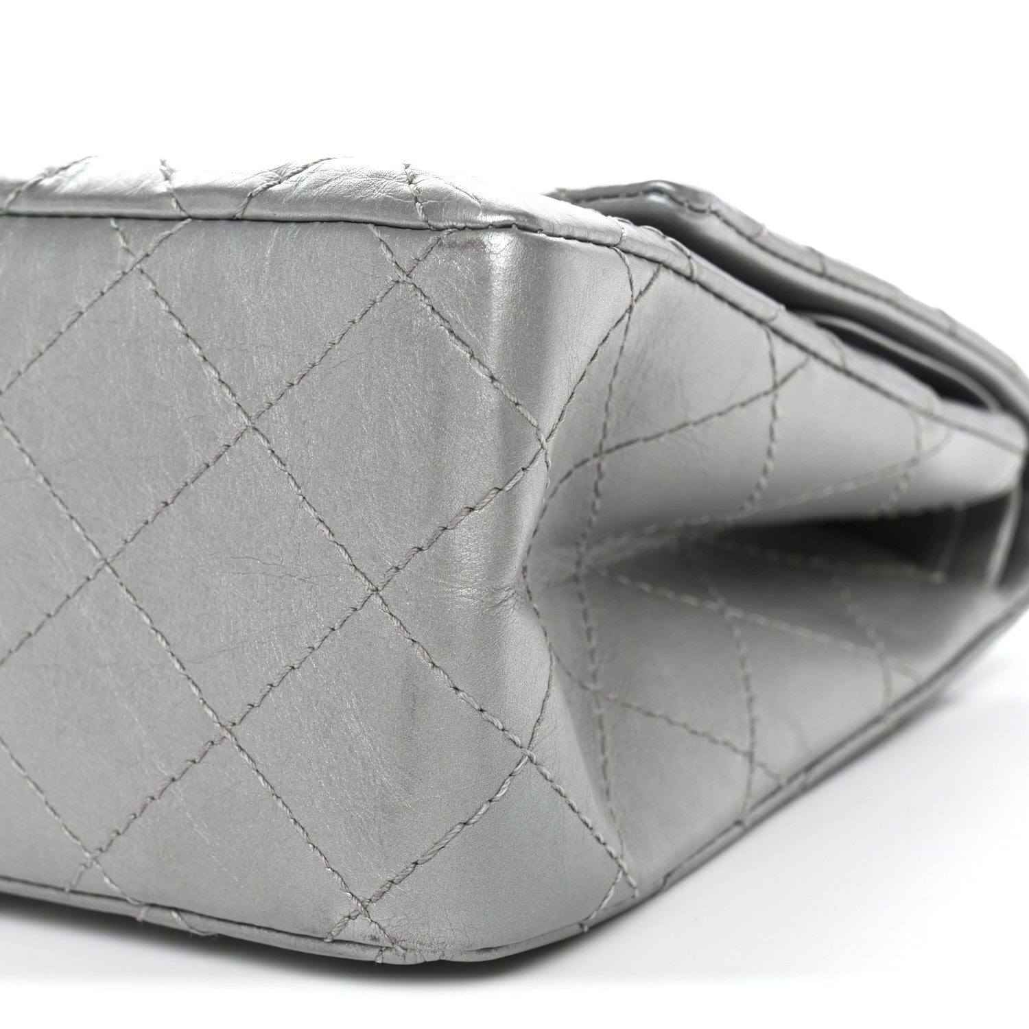 Metallic Aged Calfskin Quilted 2.55 Reissue 226 Flap Silver