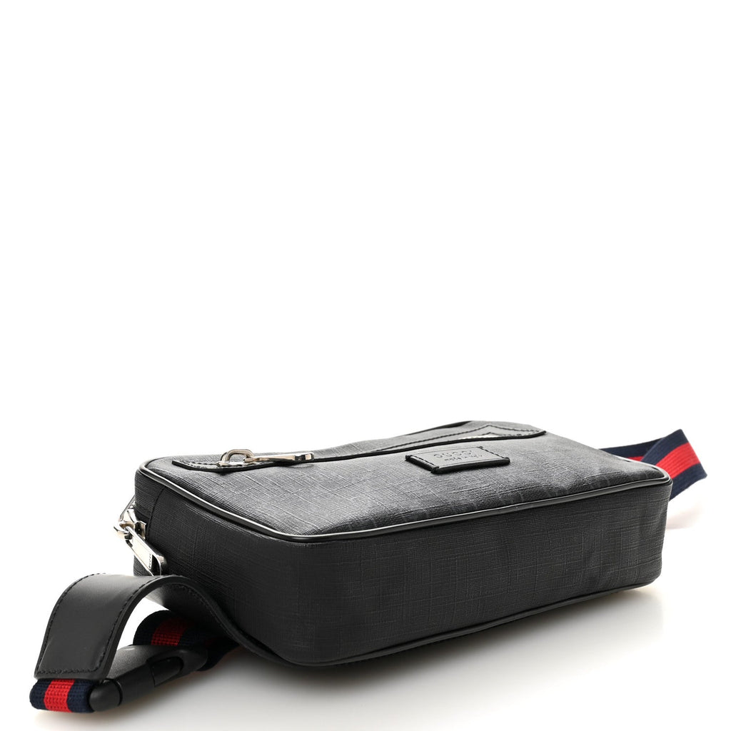 Soft GG Supreme Monogram Web Belt Bag Black Grey