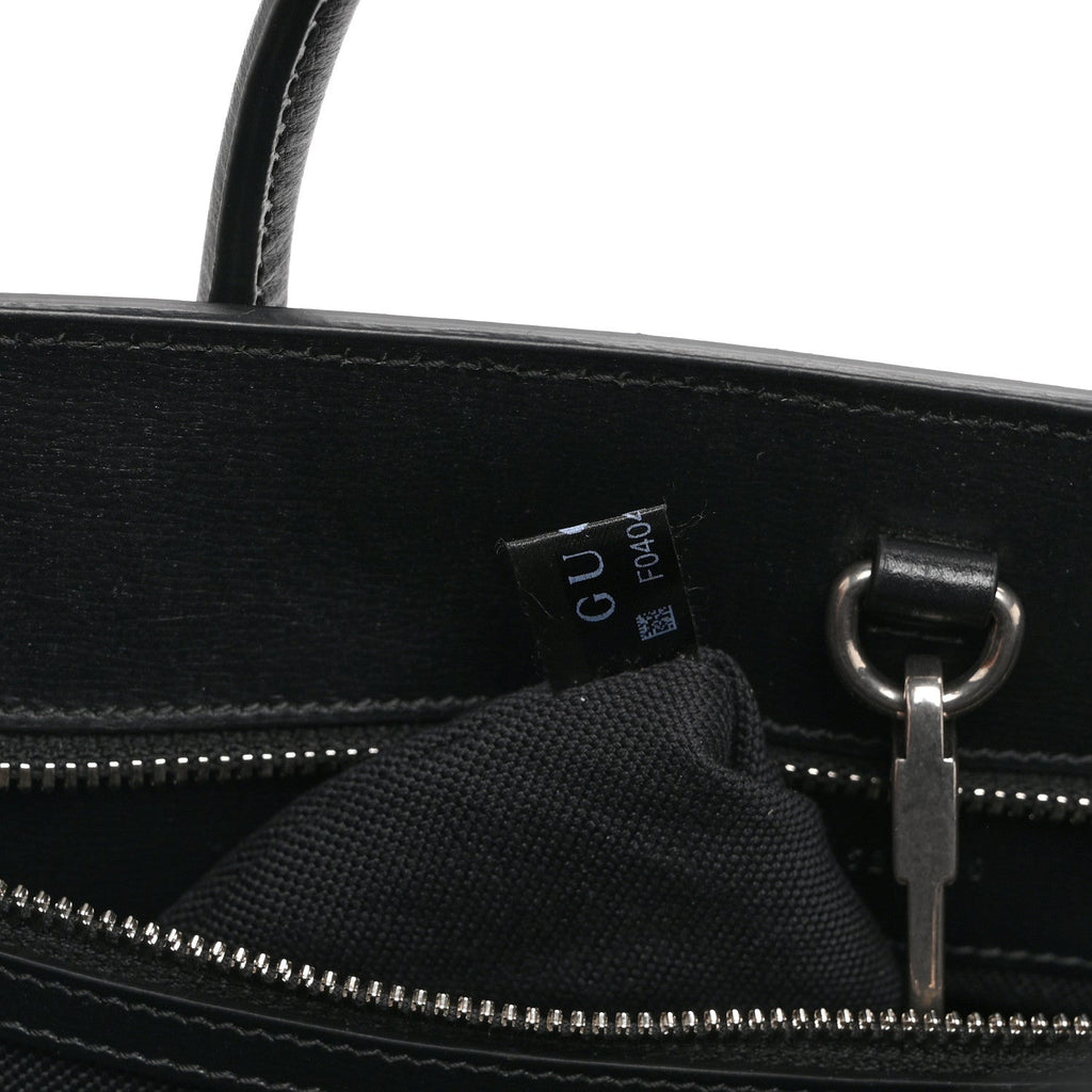 GG Supreme Monogram Azalea Calfskin Medium Retro Interlocking G Vertical Tote Bag Black